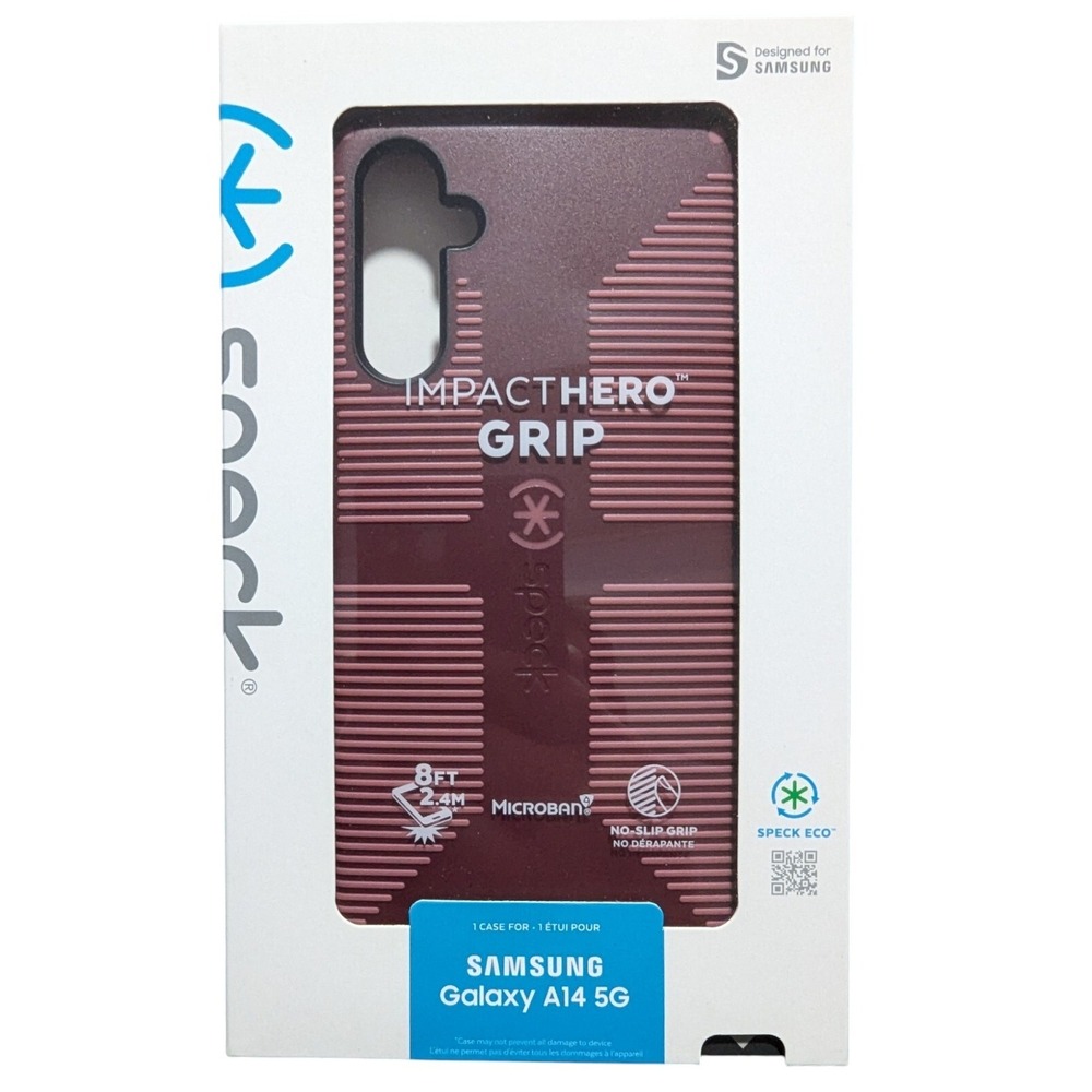 M5. Speck ImpactHero Grip Case For Samsung Galaxy A14 5g Maroon